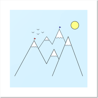 Simple mountains Posters and Art